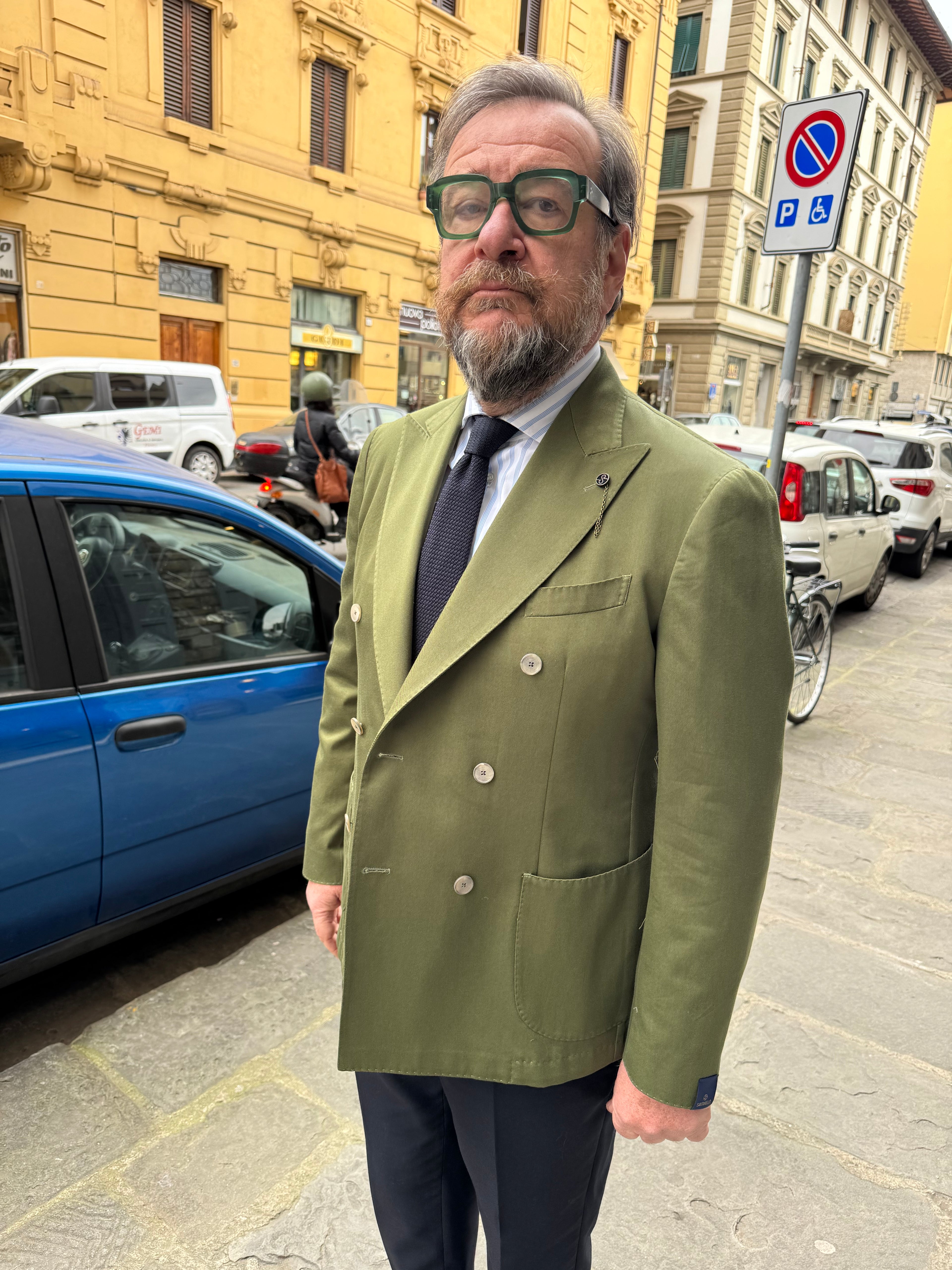 Giacca doppio petto verde Santaniello