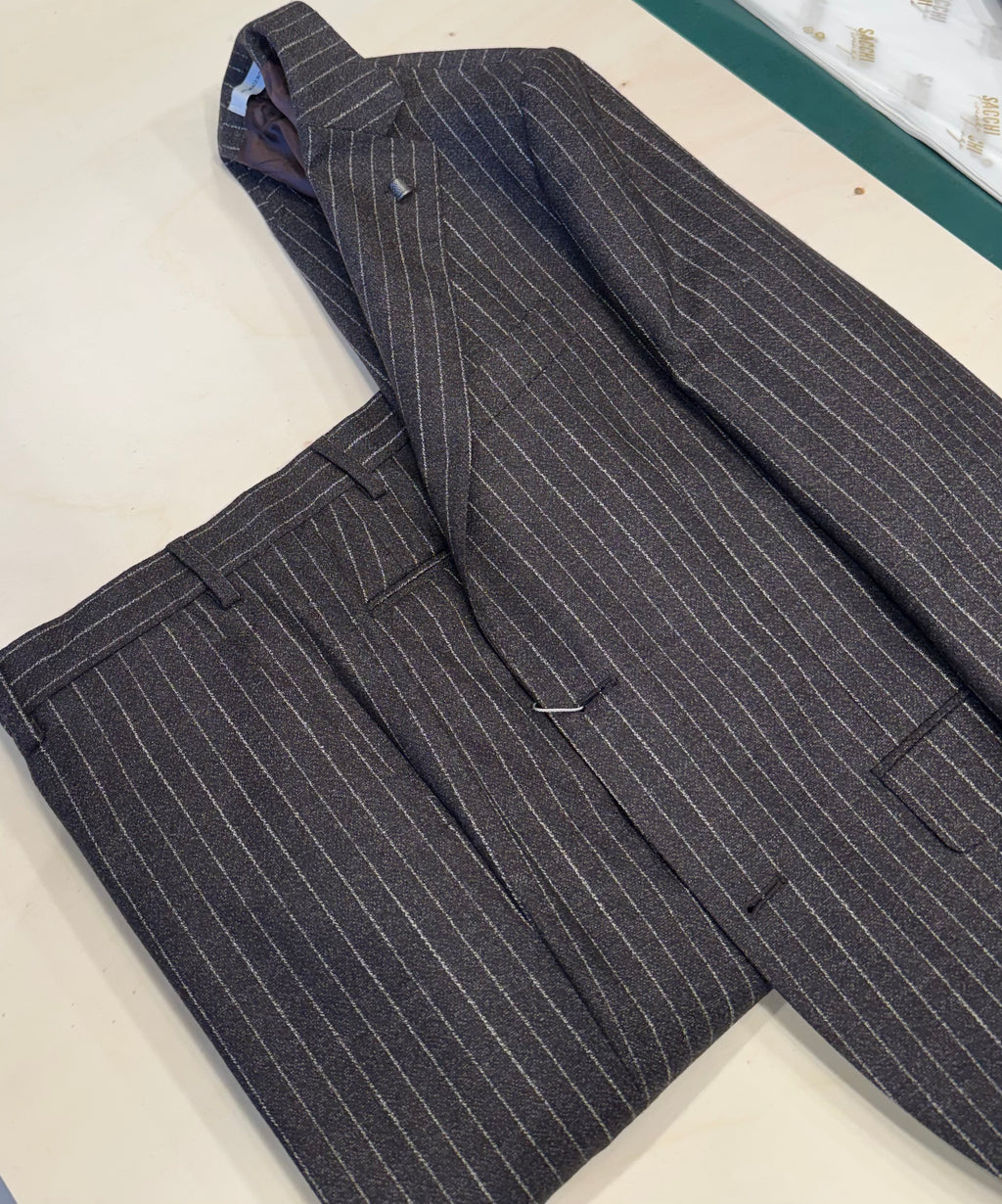 Abito Latorre Gessato Marrone