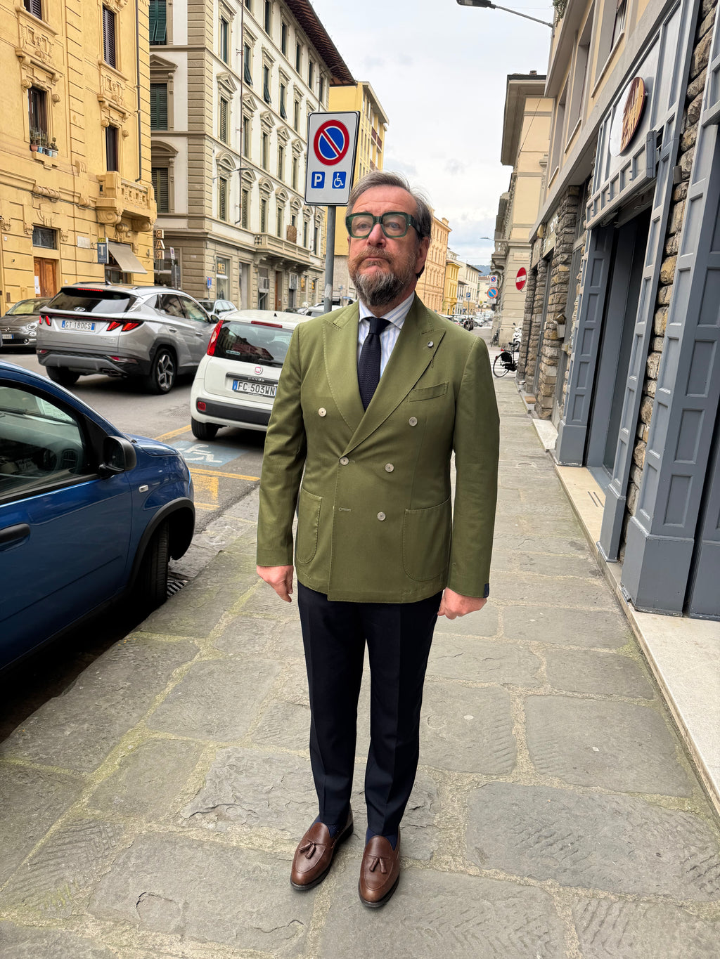 Giacca doppio petto verde Santaniello