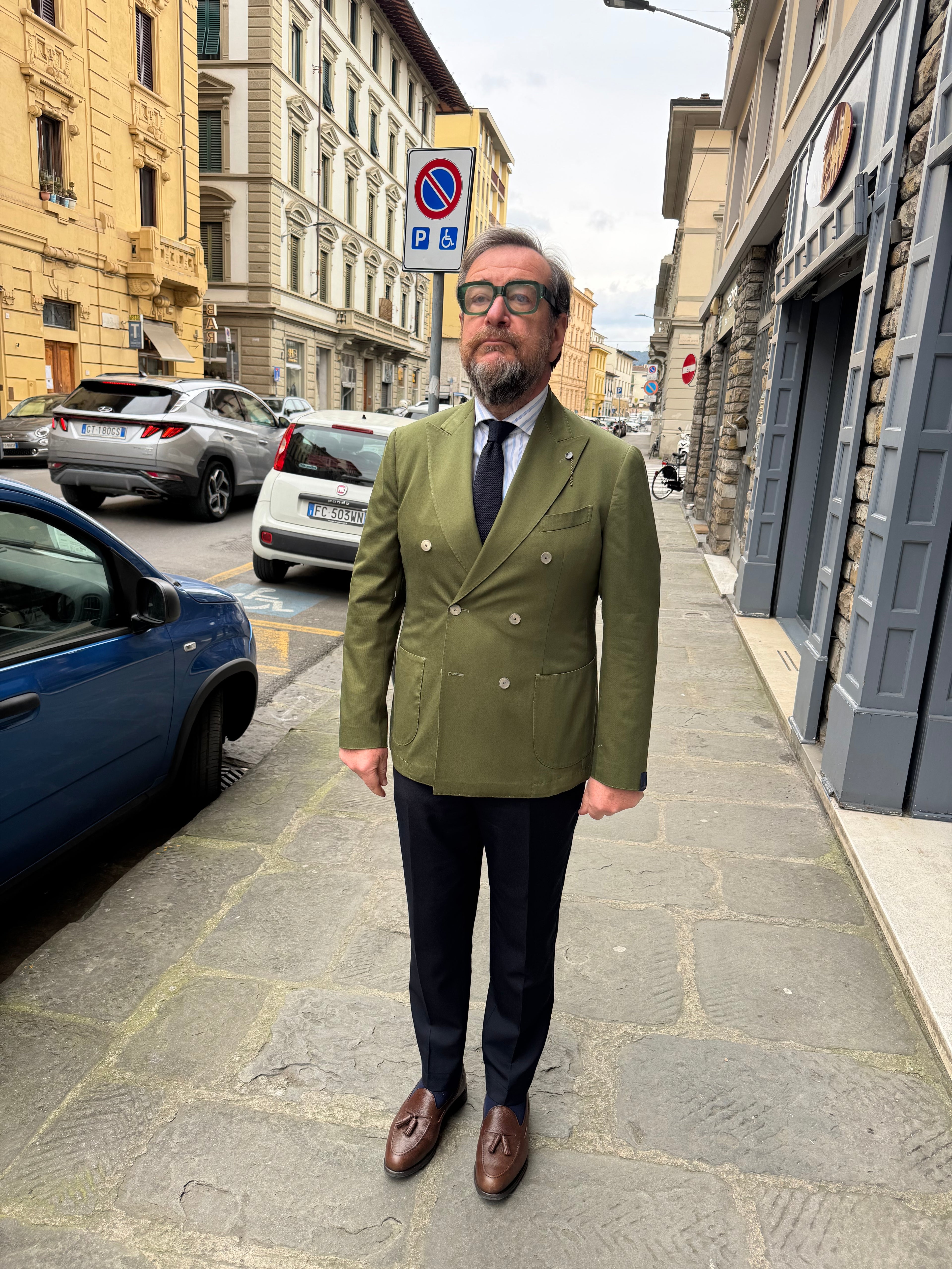 Giacca doppio petto verde Santaniello