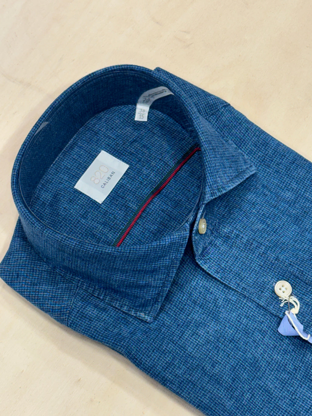 Camicia in denim micro fantasia